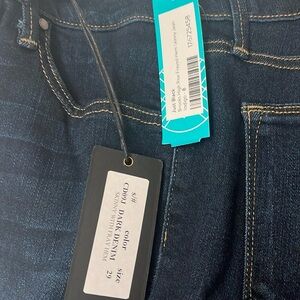 Just black denim blue skinny jean with frayed bottom new size 29